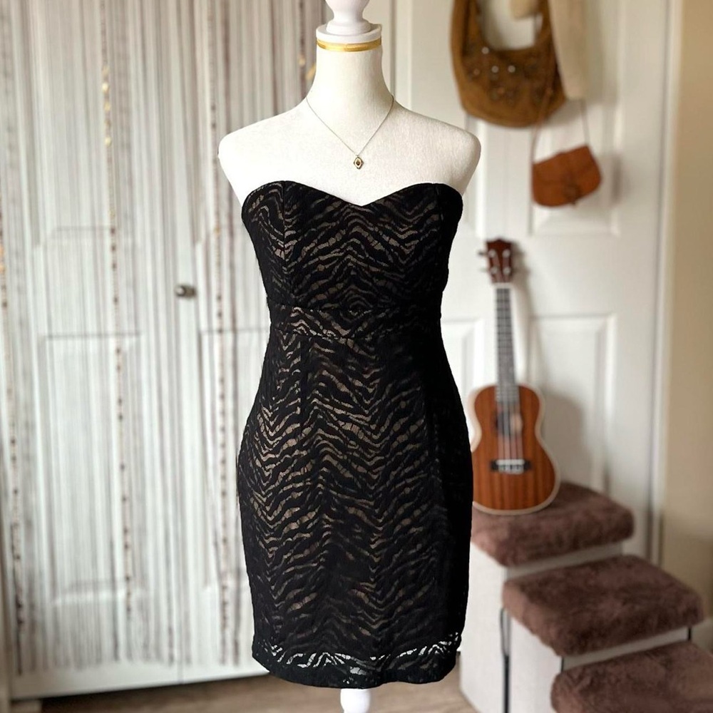 vintage forever 21 strapless tiger print dress